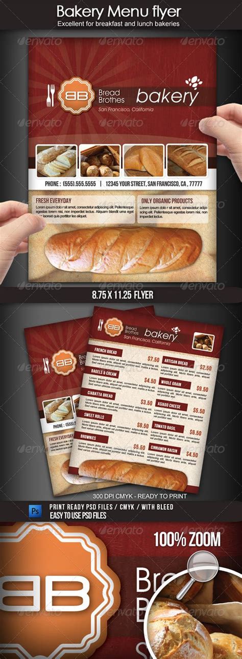 Bakery Menu Flyer | Shops, Fonts and Logos