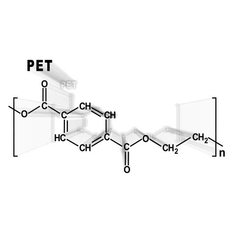 Tereftalato de polietileno ou fórmula química estrutural pet em um fundo branco | Foto Premium