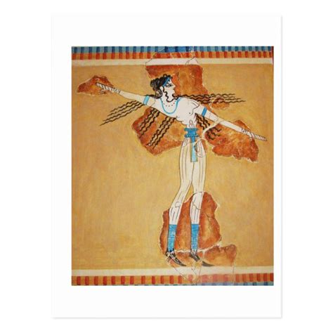 Minoan Fresco Art Minoan Art of Ancient Crete Postcard | Zazzle | Minoan art, Minoan, Greek art