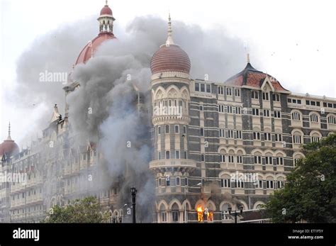 Fire inside The Taj Mahal Palace Hotel after terrorist attack by Deccan ...