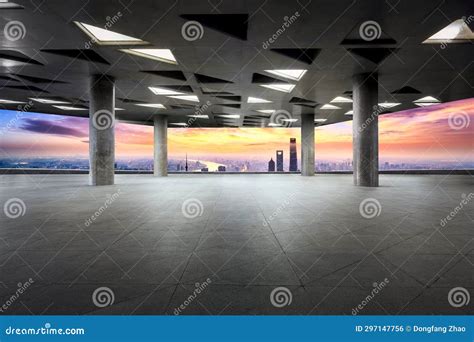 Square Floor and City Buildings Skyline Stock Photo - Image of landscape, urban: 297147756