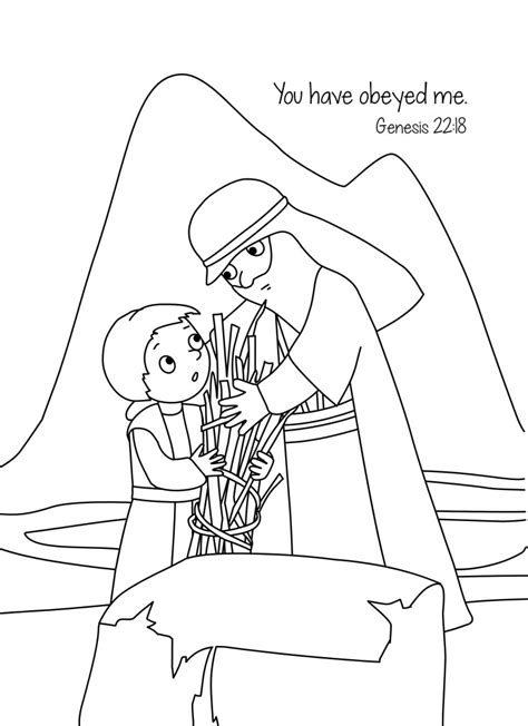 Bible Memory Verse Coloring Page | Isaac & The Sacrifice | Free ...