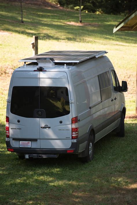 Solar panels and fan on roof – Sprinter Adventure Van