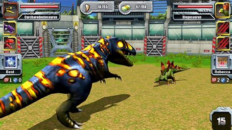 Jurassic Park Builder JURASSIC Tournament Android Gameplay - Max Level Carcharodontosaurus - YouTube