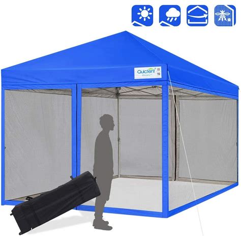 Quictent 8x8 EZ Pop up Canopy Tent with Mosquito Netting Screen House Room Tent Mesh Walls ...