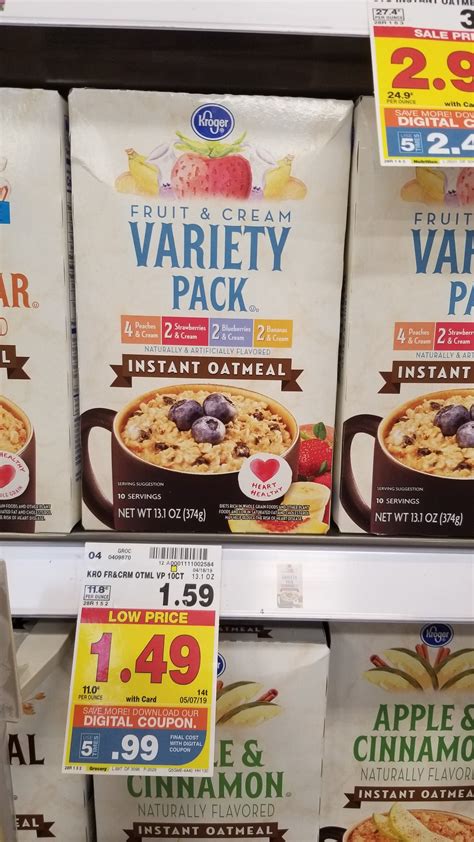 Kroger Instant Oatmeal just $.99 - Kroger Couponing