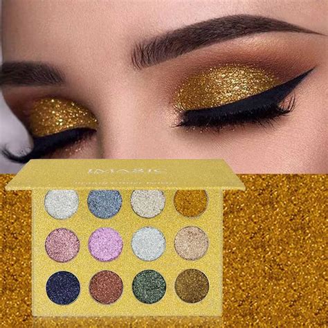 Glitter Powder Makeup Palette Long Lasting&shimmer Eyeshadow Palette Eyes Makeup Glitter Highly ...