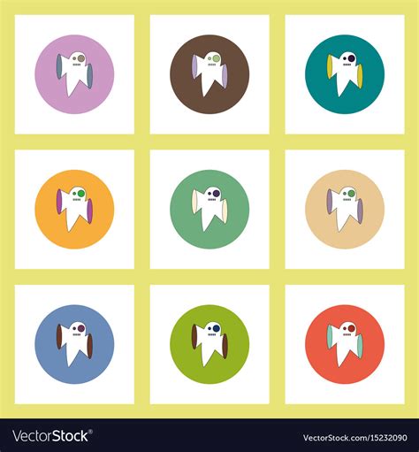 Flat icons halloween of ghost concept Royalty Free Vector