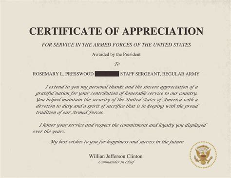 Certificate Of Appreciation