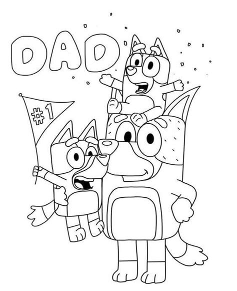 Free & Easy To Print Bluey Coloring Pages | Fathers day coloring page, Family coloring pages ...