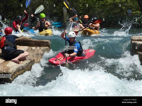 Springs Fest in Rio Vista Park on the San Marcos River in San Marcos, Texas Stock Photo - Alamy