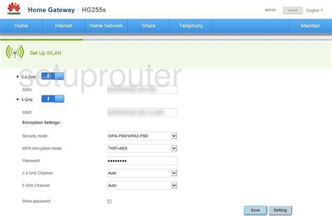 Setup WiFi on the Huawei HG255s