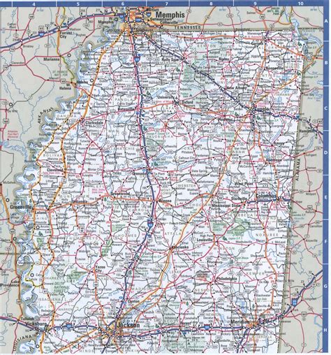 Map of Mississippi map,Free highway road map MS with cities towns counties