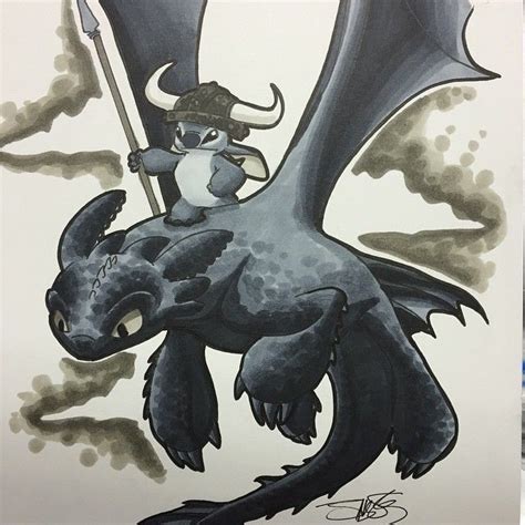 Stitch And Toothless Fan Art