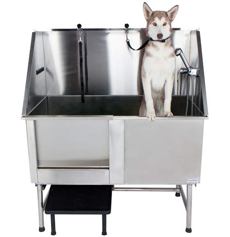 VEVOR Professional Dog Grooming Tub 62 Inch Stainless Steel Pet Bathing Tub Large Dog Wash Tub ...