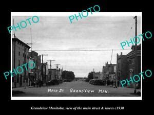 OLD 8x6 HISTORIC PHOTO OF GRANDVIEW MANITOBA THE MAIN ST & STORES c1930 | eBay