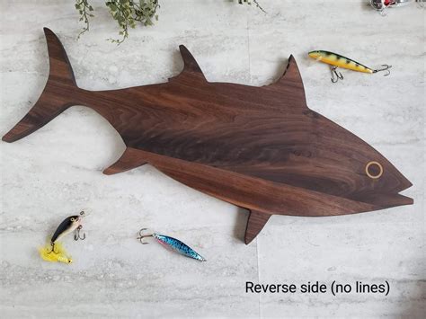 Serving Board Fish Shape, Coastal Fish Decor, Walnut Wood - Etsy