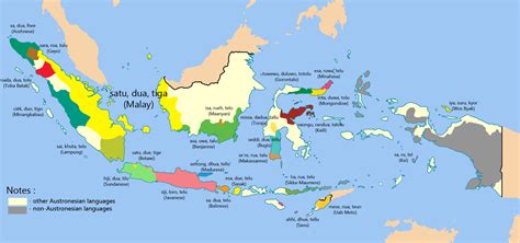 How to say "one, two, three" in various Austronesian languages of Indonesia [oc][2,000px × 938px ...