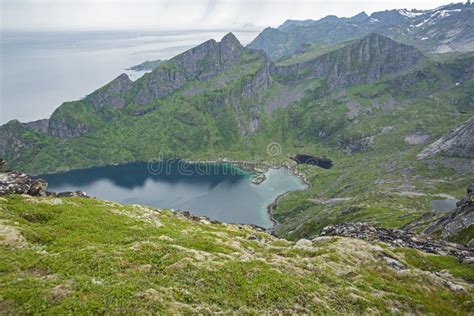 Mountain Lake by the Reinebringen Hiking Trail Stock Photo - Image of reine, hiking: 210351336