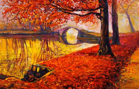 Wallpaper landscape, paint, picture, painting, landscape, autumn ...