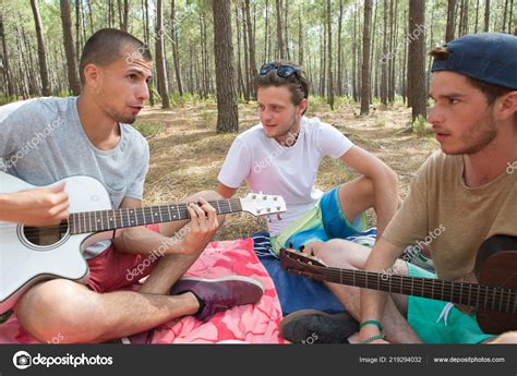 Friends Playing Music Outdoors — Stock Photo © photography33 #219294032