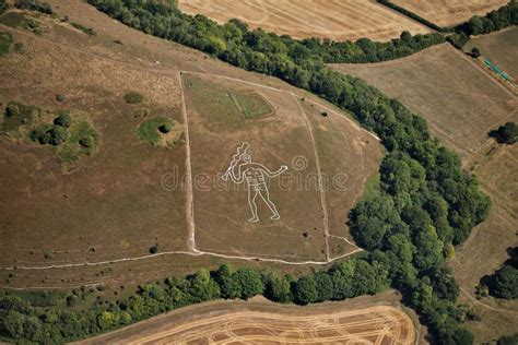 Aerial Photo of the Cerne Abbas Giant Chalk Hill Drawing in England ...