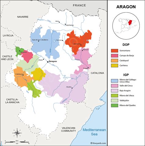 Spain Map of Vineyards Wine Regions