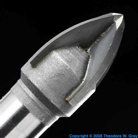 Unusual tungsten carbide drill bit, a sample of the element Tungsten in the Periodic Table