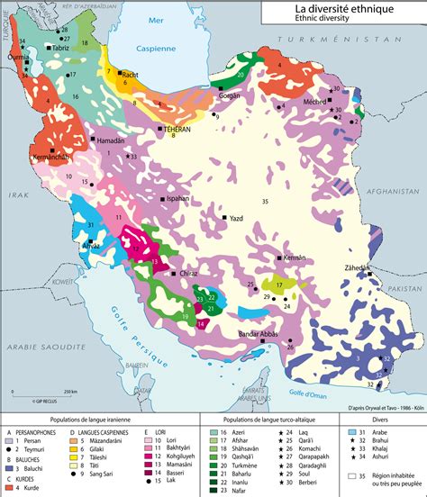 Map of ethnic diversity in Iran (1986) | Old New Maps