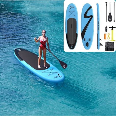 SereneLife Inflatable Stand Up Paddle Board Wide Stance, (6 Inches Thick) - Epic Paddle Boards