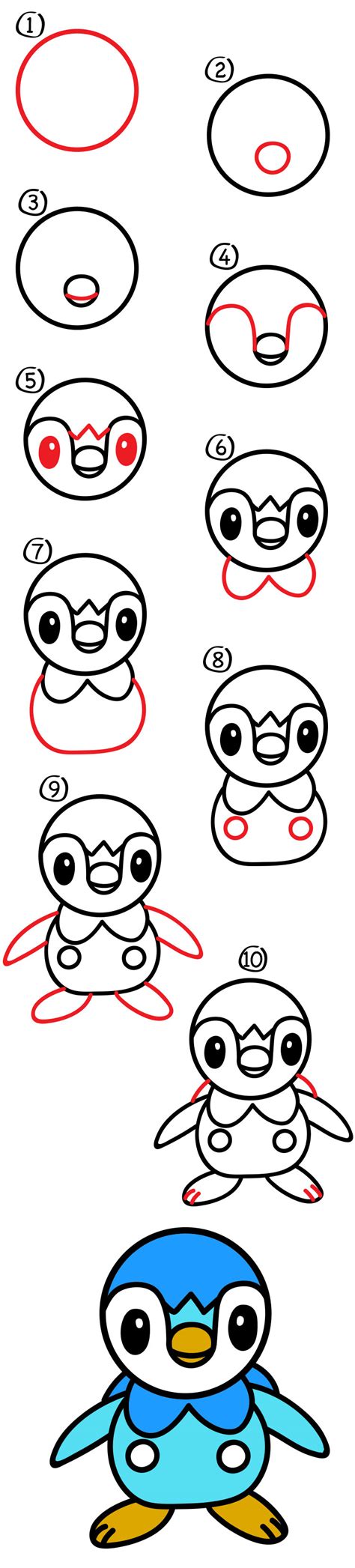 How To Draw Piplup Pokemon - Art For Kids Hub