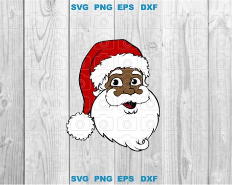 Black Santa Claus svg Black Believe Santa Claus Svg African American Santa face svg Cool Santa ...