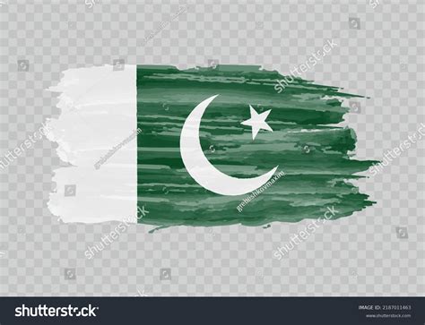 Watercolor Painting Flag Pakistan Hand Drawing Stock Vector (Royalty ...