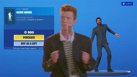 FORTNITE NEVER GONNA EMOTE (RICK ROLL NEVER GONNA GIVE YOU UP) - YouTube