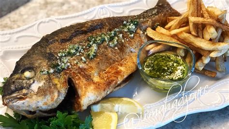 Mediterranean Sea Bass Recipe- Orada - How to Fry a Whole Fish - YouTube