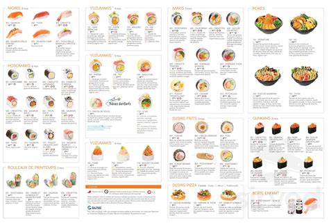 Yuzu sushi menus in Sherbrooke, Quebec, Canada