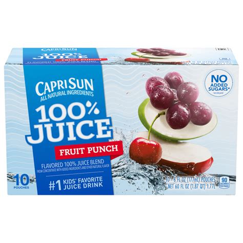 Save on Capri Sun 100% Juice Drink Pouches Fruit Punch All Natural - 10 pk Order Online Delivery ...