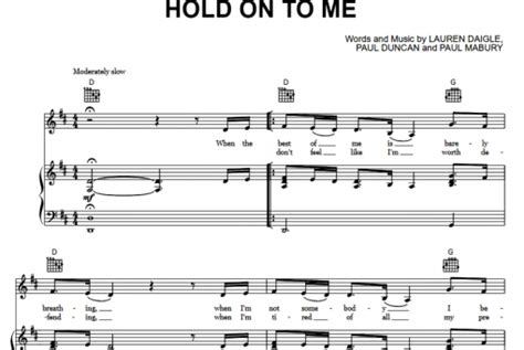 Lauren Daigle-Hold On To Me Free Sheet Music PDF for Piano | The Piano Notes