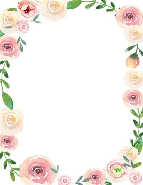 Free Watercolor Flower Border | Customize Online | Many Designs