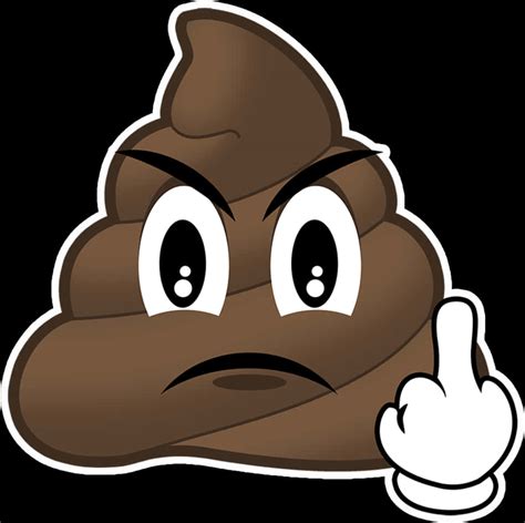 Download Offensive Emoji_ Poop Character_ Flipping Off | Wallpapers.com