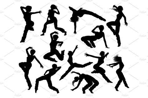 Street Dance Dancer Silhouettes | People Illustrations ~ Creative Market