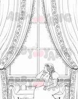 Romance Regency Fantasy Digital Coloring Page  Etsy sketch template
