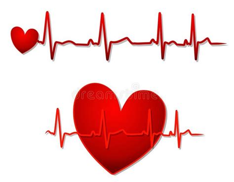 Red Heart And EKG Lines. An illustration featuring red hearts with ekg ...