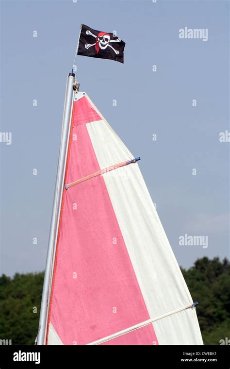 Sailing with Jolly Roger Stock Photo - Alamy