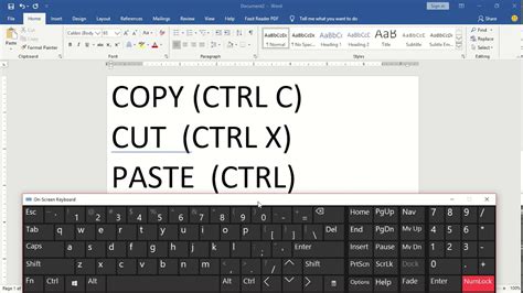 copy and paste keyboard shortcuts hp