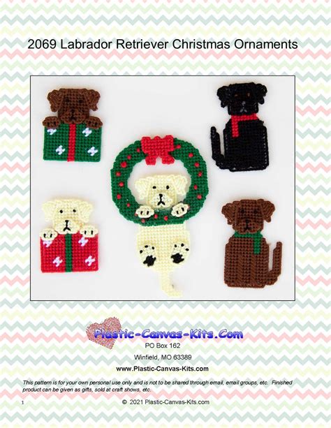 Labrador Retriever Christmas Ornaments-plastic Canvas Pattern-pdf Download - Etsy