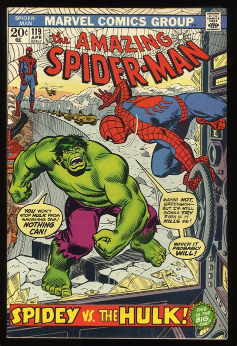 Amazing Spider-Man #119 VF- 7.5 Spider-Man Vs Incredible Hulk! | Comic ...