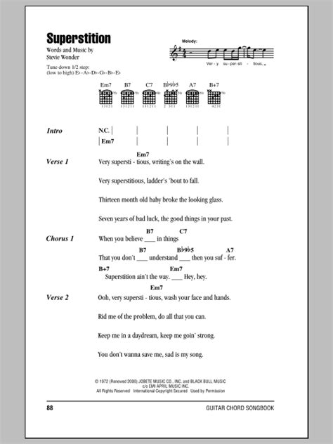 Superstition by Stevie Wonder - Guitar Chords/Lyrics - Guitar Instructor