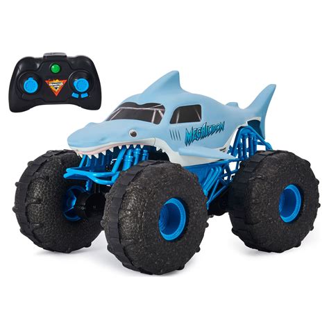 Monster Jam Megalodon Storm RC Shark Truck, Rechargeable All-Terrain Remote Control Car, 1:15 ...