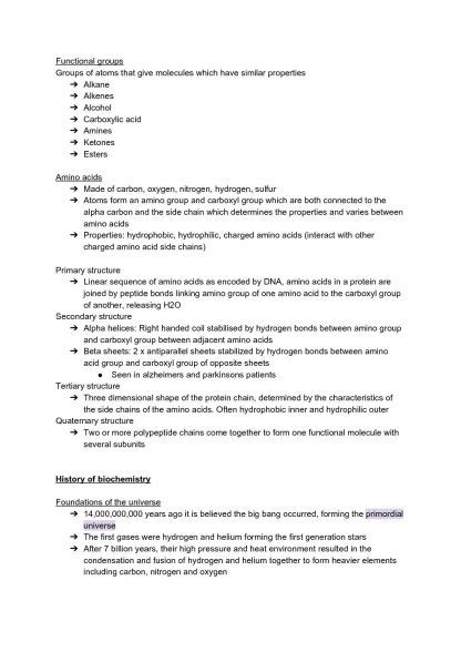 BIOSCI 106: Foundations of Biochemistry comprehensive notes | StudyLast